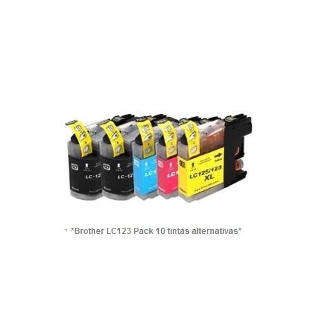 Pack de 10 tintas compatible Brother LC121/123