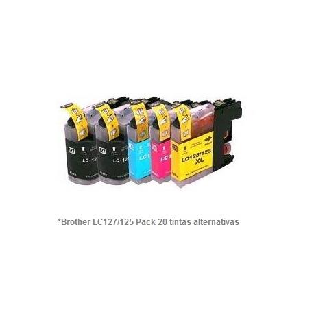 Pack de 20 tintas compatible Brother LC127/125