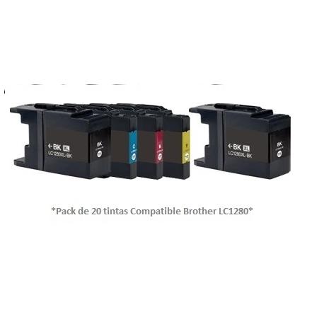 Pack de 20 tintas compatible Brother LC1280