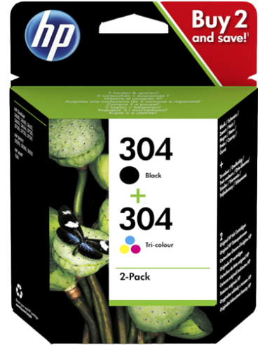 Multipack Tinta HP 304 Negro+Color Original