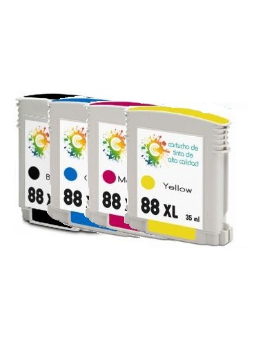 Tinta HP 88XL Pack 4 colores  Premium