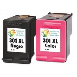 Cartucho de tinta HP 301XL Negro / Tricolor Premium