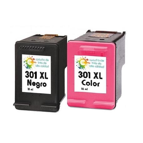 Cartucho de tinta HP 301XL Negro / Tricolor Premium